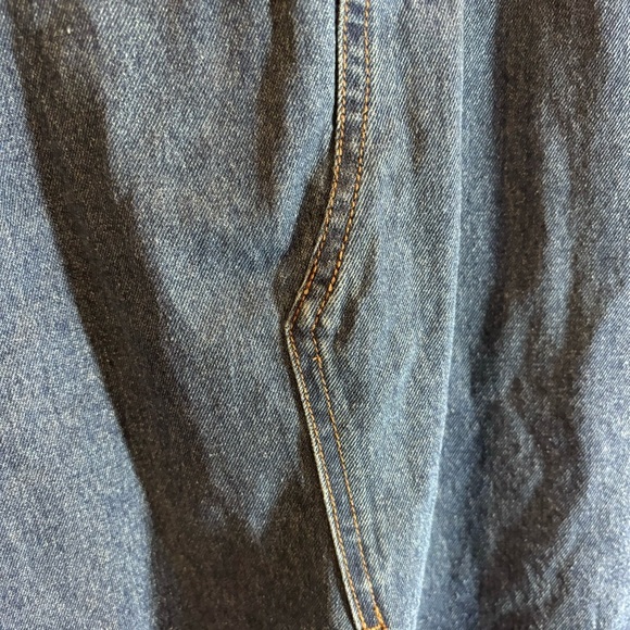 CIDER Sz 3X Denim Skirt Rhinestone At Pockets Zipper Closure Front Slit Maxi - Picture 6 of 8